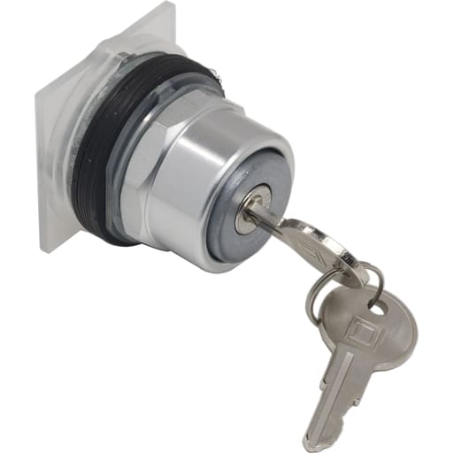 Square-D / Schneider - Square D 9001KR153 30 mm Metal Bezel Key Round Non-Illuminated Push Button Operator