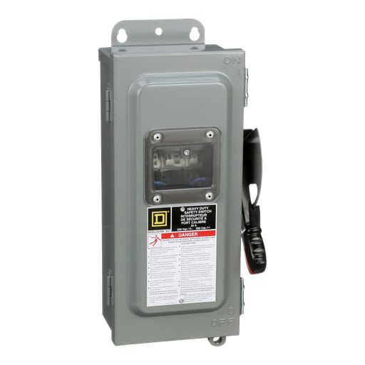 Square-D / Schneider - Square D CH221NAWK 240 Volt 30 Amp 3 Hp 2-Pole 3-Wire NEMA 3R/12 Fusible Heavy Duty Safety Switch