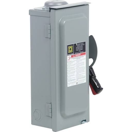 Square-D / Schneider - Square D CHU361RB 600 VAC/VDC 30 Amp 30 Hp 3-Pole NEMA 3R Fusible Heavy Duty Safety Switch