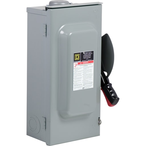 Square-D / Schneider - Square D CHU362RB 600 VAC/VDC 60 Amp 60 Hp 3-Pole NEMA 3R Fusible Heavy Duty Safety Switch