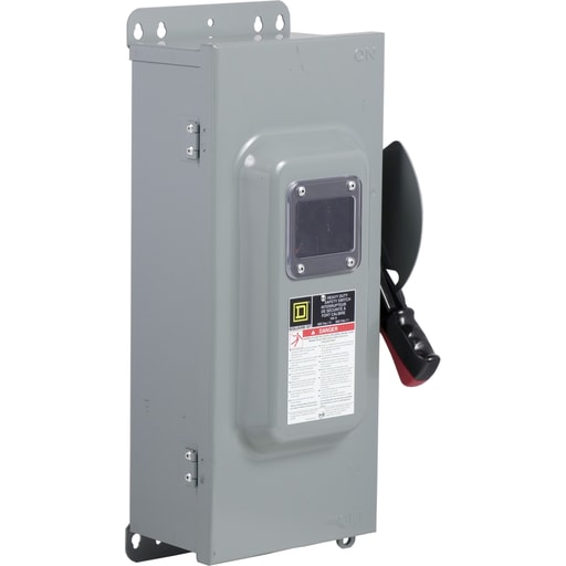 Square-D / Schneider - Square D CHU363AWK 600 VAC/VDC 100 Amp 100 Hp 3-Pole NEMA 3R/12 Fusible Heavy Duty Safety Switch