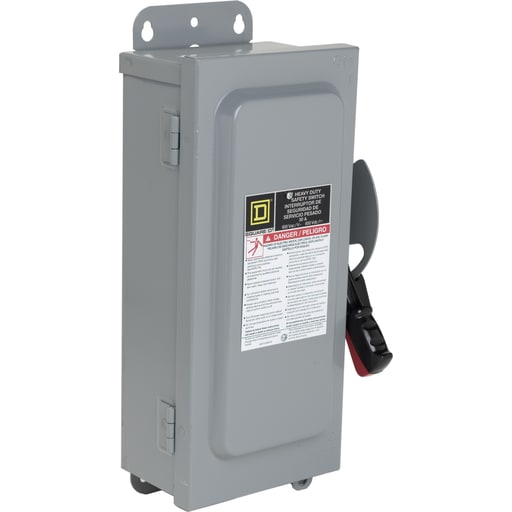 Square-D / Schneider - Square D CHU361AWK 600 VAC/VDC 30 Amp 30 Hp 3-Pole NEMA 3R/12 Non-Fusible Heavy Duty Safety Switch