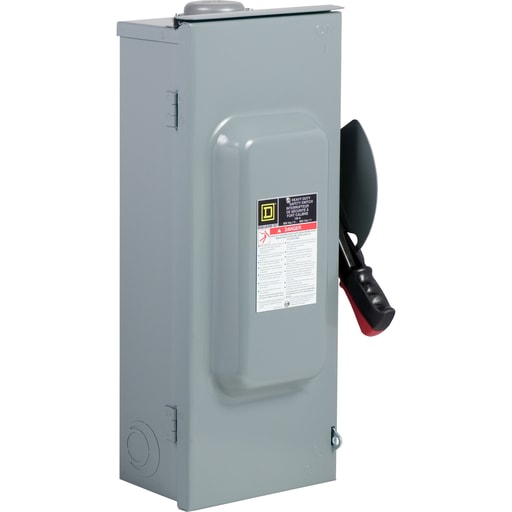 Square-D / Schneider - Square D CHU363RB 600 VAC/VDC 100 Amp 100 Hp 3-Pole NEMA 3R Fusible Heavy Duty Safety Switch