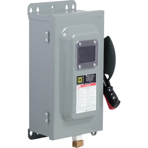 Square-D / Schneider - Square D CHU362AWK 600 VAC/VDC 60 Amp 60 Hp 3-Pole NEMA 3R/12 Fusible Heavy Duty Safety Switch