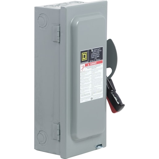 Square-D / Schneider - Square D CH361 600 VAC/VDC 30 Amp 20 Hp 3-Pole NEMA 1 Fusible Heavy Duty Safety Switch