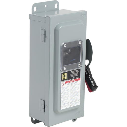 Square-D / Schneider - Square D CH222NAWK 240 Volt 60 Amp 10 Hp 2-Pole 3-Wire NEMA 3R/12 Fusible Heavy Duty Safety Switch