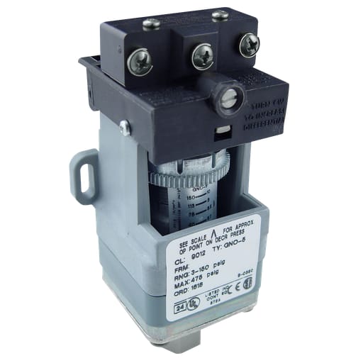 TESENSOR - Square D 9012GRO4 480 VAC SPDT 2-Circuit 1.5 to 75 PSIG Non-Adjustable Differential Pressure Switch