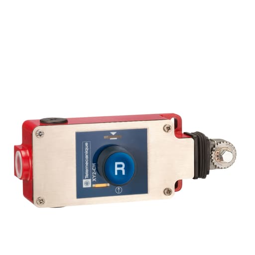 TESENSOR - TEC XY2CH13150H7 Latching emergency stop rope pull switch, TEC rope pull switches XY2C, e XY2CH, 1NC+1 NO, flush pushbutton