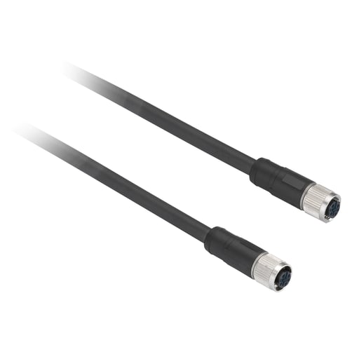 TESENSOR - TES XZCPV11V12L2 Pre wired connectors XZ, straight female, M12, 5 pins, cable PVC 2 m