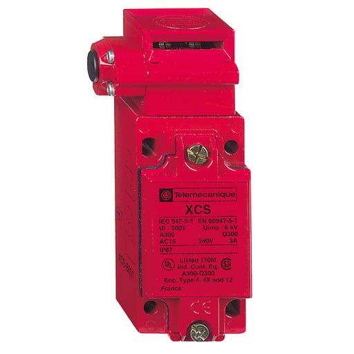 TESENSOR - TEC XCSB503 Safety switch, TEC Safety switches XCS, metal XCSB, 1 NC + 2 NO, slow break, 1 entry tapped 1/2" NPT