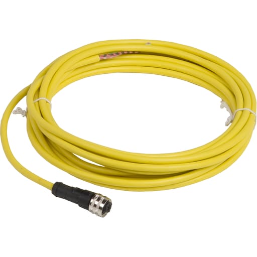 TESENSOR - TEC XZCPV1865L5 Pre wired connectors XZ, straight female, 1/2"20 UNF, 3 pins, cable PVC 5 m