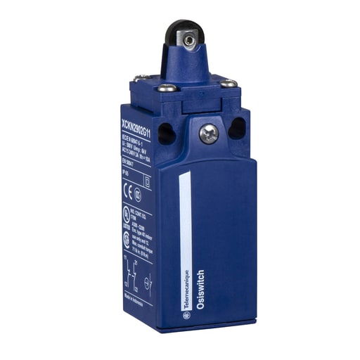 TESENSOR - TES XCKN2102P20 Limit switch, Limit switches XC Standard, XCKN, plastic roller plunger, 1NC+1 NO, snap, M20