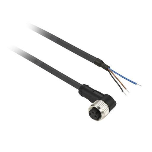 TESENSOR - TEC XZCP0666L5 Pre wired connectors XZ, elbowed female, M8, 3 pins, cable PUR 5 m