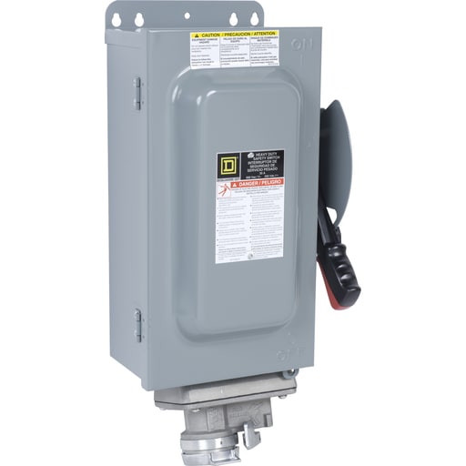 Square-D / Schneider - Square D H361WC 600 VAC 30 Amp 3-Pole Class H/J/K/R/T Fusible Heavy Duty Receptacle Switch
