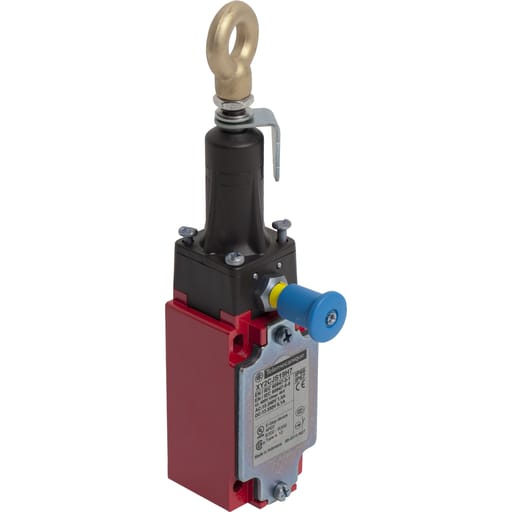 TESENSOR - TEC XY2CJS19H7 Latching emergency stop rope pull switch, TEC rope pull switches XY2C, e XY2CJ, straight, 2NC+1 NO, 1/2" NPT