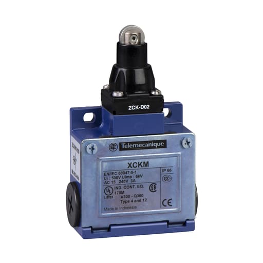 TESENSOR - TES XCKM102H7 Limit switch, Limit switches XC Standard, XCKM, steel roller plunger, 1NC+1 NO, snap action, 1/2NPT