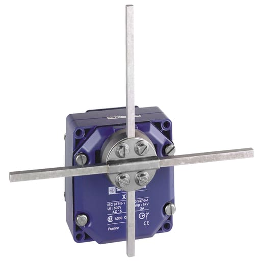 TESENSOR - TEC XCRF17 Limit switch, Limit switches XC Standard, XCR, metal stay put T rods lever square rod 6 mm, 2X(1NC+NO)