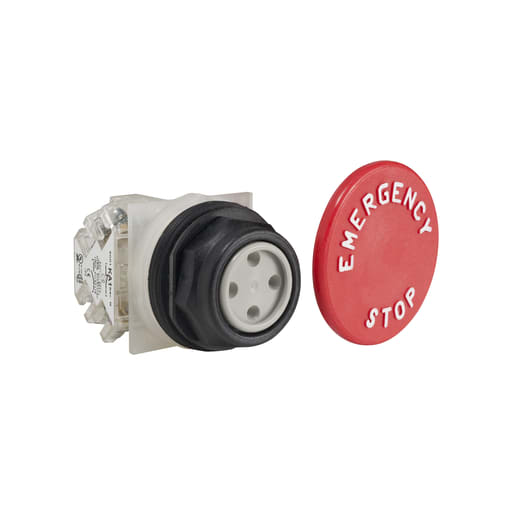 Square-D / Schneider - Square D 9001SKR5R05H13 30 mm 600 VAC Momentary 1NO 1NC Red Lens Plastic Bezel Non-Illuminated Push Button