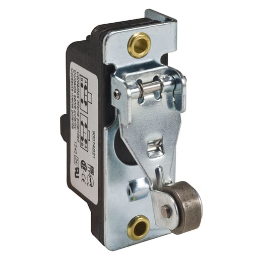 TESENSOR - TEC Sensors 9007AB25 Snap limit switch, 9007, roller lever plunger, NO/NC, RH bracket, one way roller
