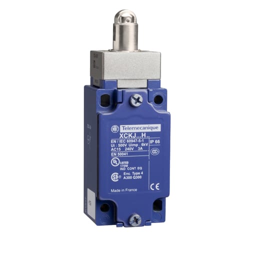 TESENSOR - TEC XCKJ162H7 Limit switch, XC Standard, XCKJ, steel roller plunger, 1NC+1 NO, snap action, 1/2NPT