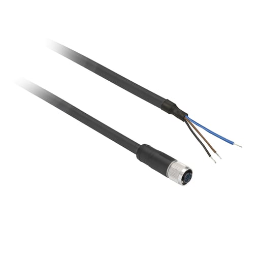 TESENSOR - TEC XZCP0566L5 Pre wired connectors XZ, straight female, M8, 3 pins, cable PUR 5 m