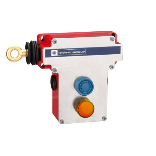 TESENSOR - TEC XY2CE2A296 Latching emergency stop rope pull switch, TEC rope pull switches XY2C, LH side, 2NC+2NO, pilot light 130 V