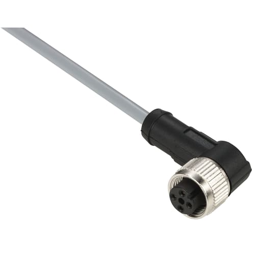 TESENSOR - TEC XZCPV1241L10 Pre wired connectors XZ, elbowed female, M12, 4 pins, cable PVC 10 m
