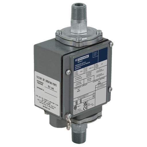 TESENSOR - TEC 9012GGW4 Pressure switch 9012G, adjustable scale, 2 thresholds, 0 to 175 PSIG