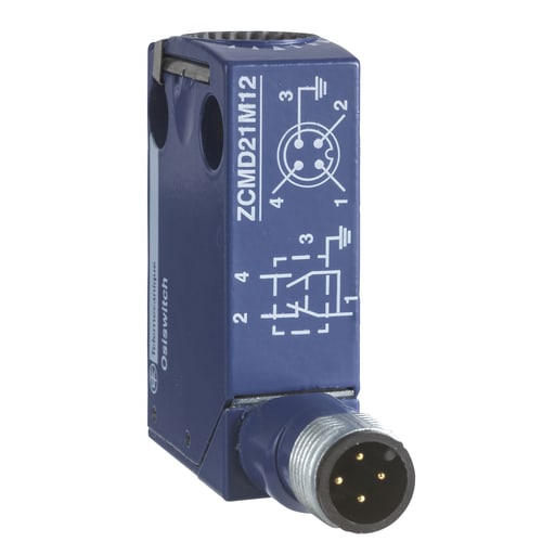 TESENSOR - TEC ZCMD21C12 Limit switch body, Limit switches XC Standard, ZCMD, 1NC+1 NO, silver, snap action, connection, M12