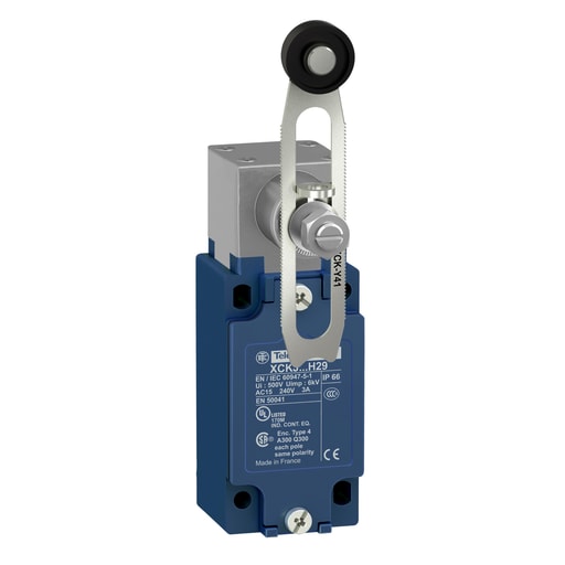 TESENSOR - TEC XCKJ10541 Limit switch, XC Standard, XCKJ, thermoplastic plastic roller lever var. length, 1NC+1 NO, snap, Pg13