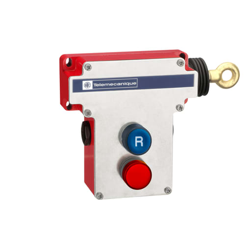 TESENSOR - TEC XY2CE1A196H7 Latching emergency stop rope pull switch, TEC rope pull switches XY2C, cable 300 VAC 10amp XY2CE+options