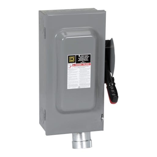 Square-D / Schneider - Square D H362WH 600 VAC 60 Amp 3-Pole Class H/K Fusible Heavy Duty Receptacle Switch