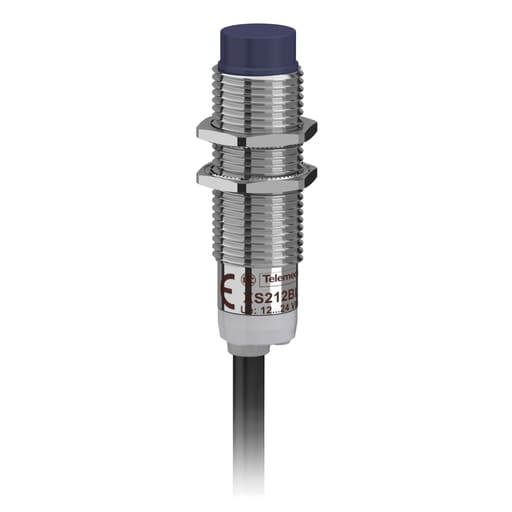 TESENSOR - TES XS212BLPAL2 inductive sensor XS2 M12, L44mm, brass, Sn4mm, 12..24VDC, cable 2m