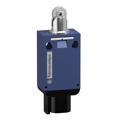 TESENSOR - TES XCMV2102D44 Limit switch, Limit switches XC Standard, XCMD, steel roller plunger, 1NC+1 NO, snap, DT04 4P