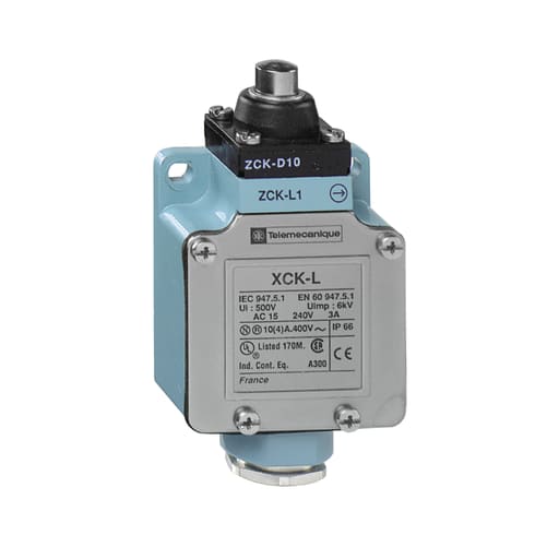 TESENSOR - TEC XCKL110H7 Limit switch, Limit switches XC Standard, XCKL, metal end plunger, 1NC+1 NO, snap action, 1/2NPT