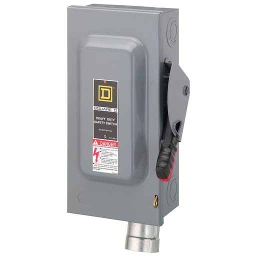 Square-D / Schneider - Square D HU362WH 600 VAC 60 Amp 3-Pole Class H/J/K/R Non-Fusible Heavy Duty Receptacle Switch