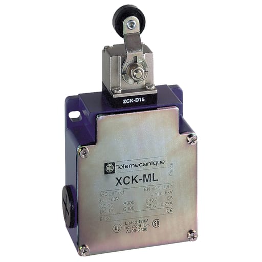 TESENSOR - TEC XCKML515 Limit switch, Limit switches XC Standard, XCKML, thermoplastic roller lever, 2x(1NC+1NO), slow, Pg13