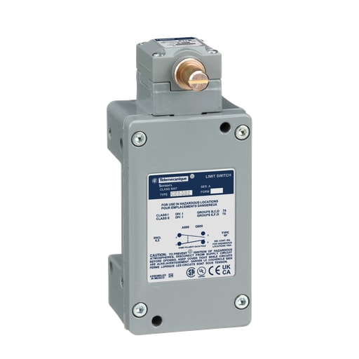 TESENSOR - TEC 9007CR53B2 limit switch, 9007C, rotary lever arm head, standard pretravel, spring return, 1 NO and 1 NC, NEMA 7 and 9