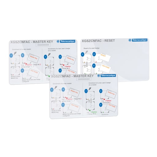 TESENSOR - TEC XGSZCNFAC Electronic tag, Radio frequency identification XG, set of badges for setup of the standalone reader