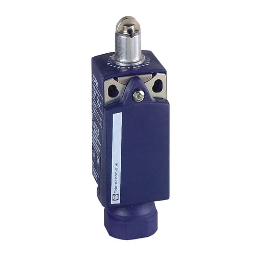 TESENSOR - TES XCKP2102N12 Limit switch, Limit switches XC Standard, XCKP, steel roller plunger, 1NC+1 NO, snap, 1/2NPT