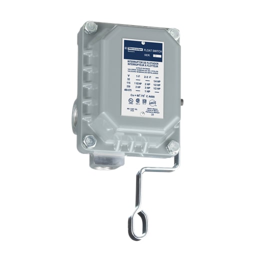 TESENSOR - TEC 9036DW31 float switch, open tank, NEMA 4, pedestal mounted, 2 NC, DPST DB contacts, 1 HP