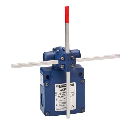 TESENSOR - TEC XCKVR44D1H29 Limit switch, Limit switches XC Standard, XCKVR, stay put crossed rods lever 6 mm, 2x(NC+NO), slow, M20
