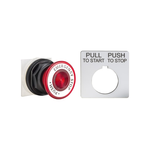 Square-D / Schneider - Square D 9001SKR9R05 30 mm Red Body Plastic Bezel 2-Position Mushroom Non-Illuminated Push-Pull Operator