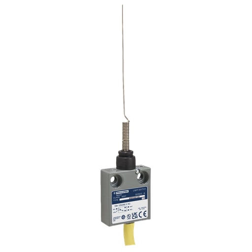 TESENSOR - TEC 9007MS05S0500 Limit switch, 9007ML, miniature, steel whisker wire, 10A at 240VAC, 1NO/1NC, 18 feet of cable, NEMA 4, 6, 6P, 12, 13