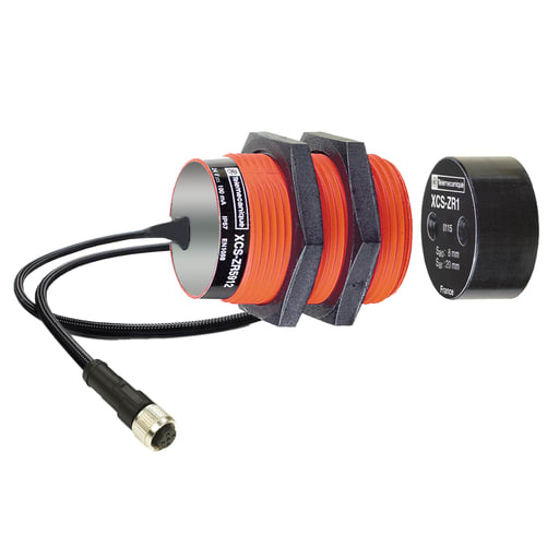 TESENSOR - TES XCSDMR590L01M12 Coded magnetic switch, TES Safety switches XCS, XCSDMR, 1 NC + 1 NO, staggered, M12 0.15 m