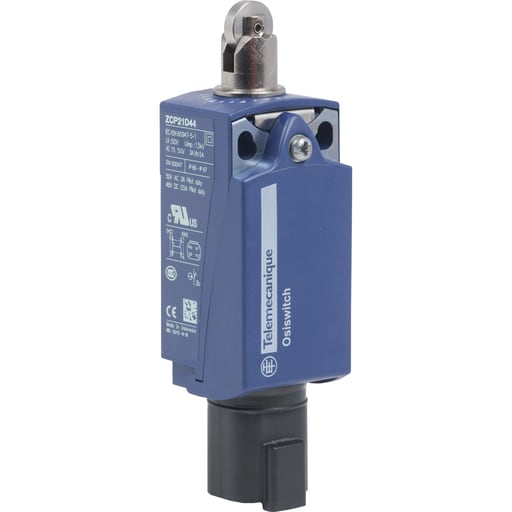 TESENSOR - TES XCKP2102D44 Limit switch, Limit switches XC Standard, l.switch XCKP steel roller plunger 1NC+1 NO snap Deutsch connector