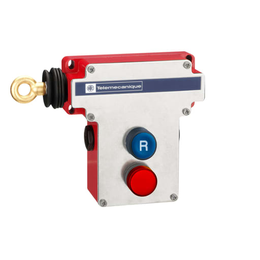 TESENSOR - TEC XY2CE2A196H7 Latching emergency stop rope pull switch, TEC rope pull switches XY2C, cable 300 VAC 10amp XY2CE+options
