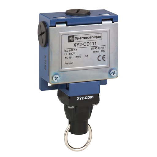 TESENSOR - TEC XY2CD111 Simple rope pull switch, TEC Emergency stop rope pull switches XY2C, cable 240 VAC 10 A XY2Cd