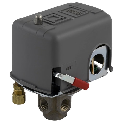 TESENSOR - TEC 9013FHG24J27M1X Square-D Pumptrol, air compressor switch 9013FH, fixed differential, Off at 100 PSI, high hp