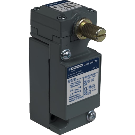 TESENSOR - TEC Sensors 9007C54B NEMA limit switch, 9007C, heavy duty, standard, spring return lever, standard pretravel, 10A, 600V, 1NO/1NC, NEMA 4, 13